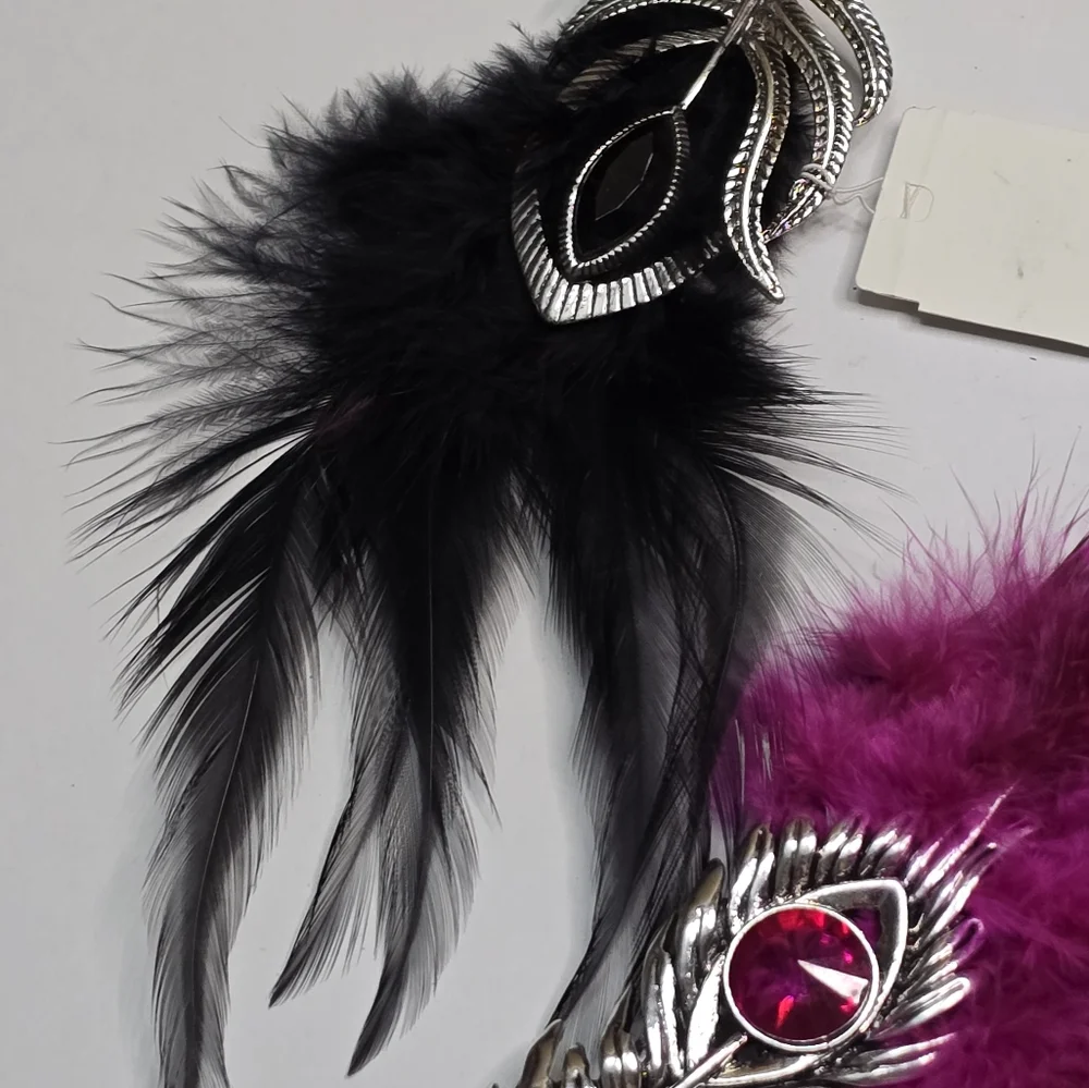 Treska Feather Deco Brooches Hair Clip Barrette Convertible Feather‎ Brooch Lot